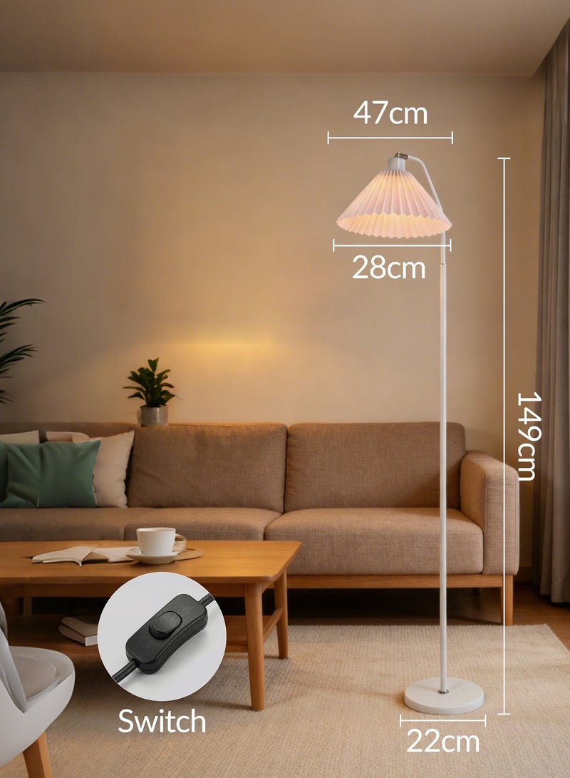 Minimalist Arc LED Floor Lamp, 16 Color Temperatures, Stepless Dimming, Remote Control, White Fabric Shade, Adjustable Tall Standing Lamp, Modern Design, 149×47 cm, for Bedroom, Living Room, or Office, White - Image 4